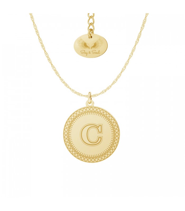 Necklace - circle medalion Alfa&Omega, Sky&Soul, sterling silver 925