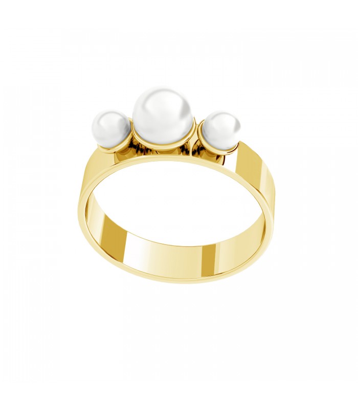 Ring with Swarovski pearl, Sky&Soul, sterling silver 925