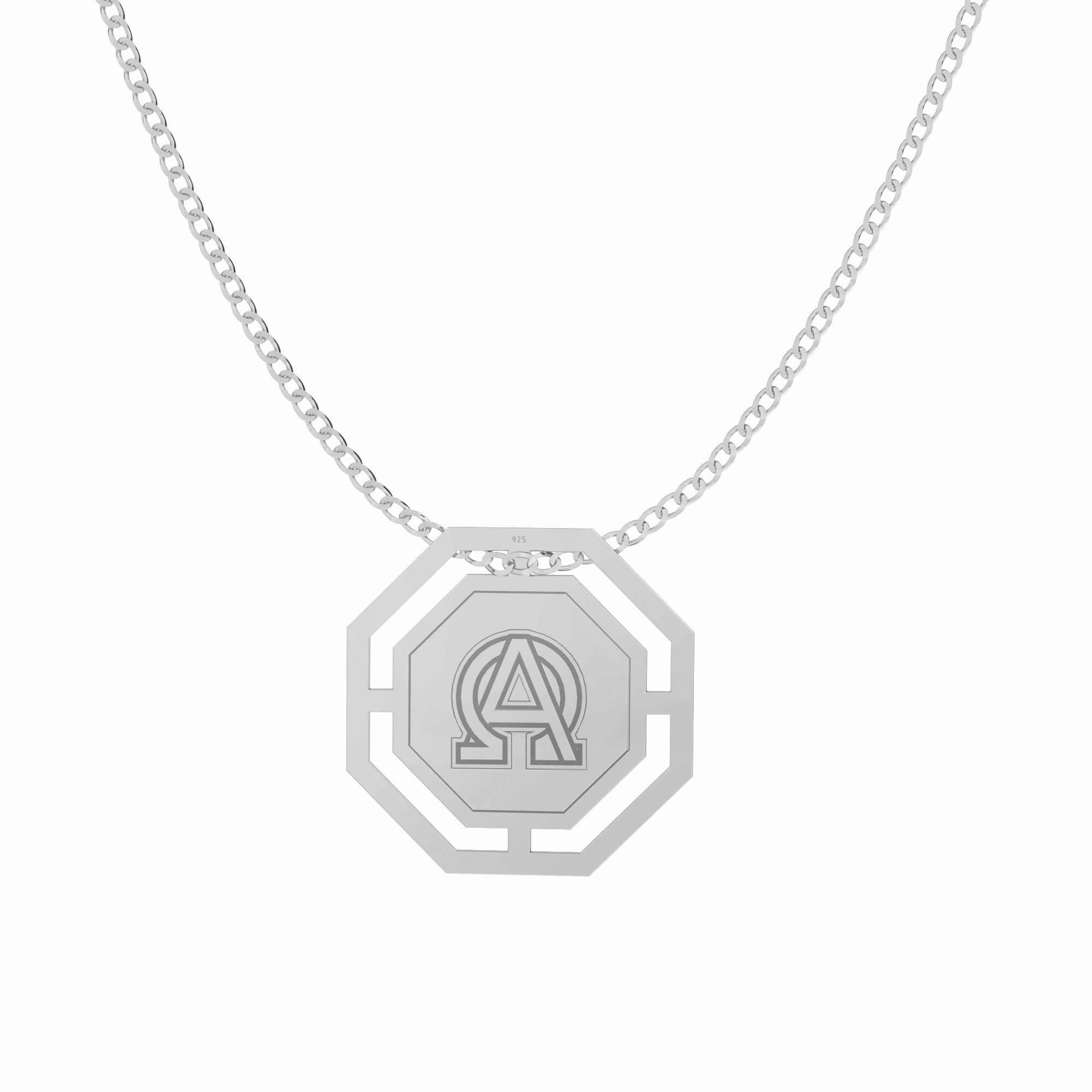 Naszyjnik medalion alfa i omega, Sky&Soul, srebro 925