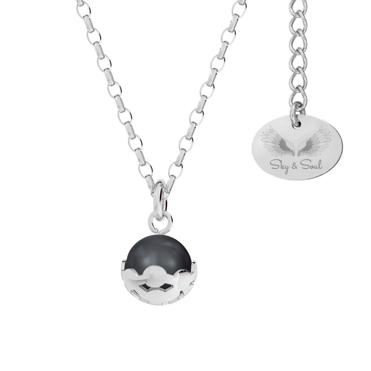 Necklace with pearl, Sky&Soul, sterling silver 925