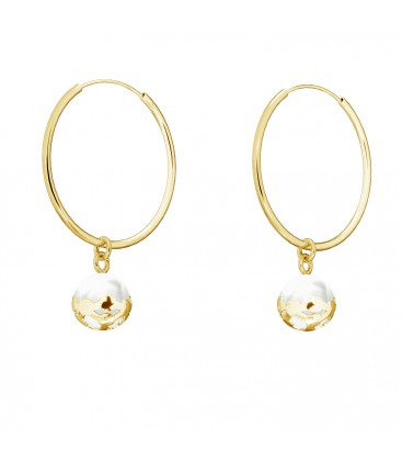 Circle earring with pearl, Sky&Soul, sterling silver 925