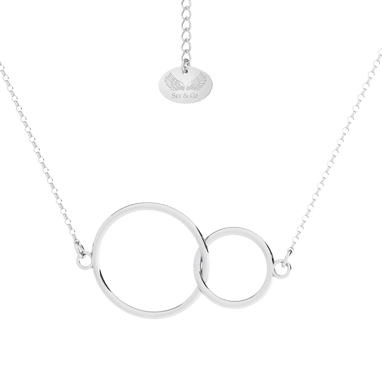 Double circle necklace, Oro, Sky&Soul, sterling silver 925
