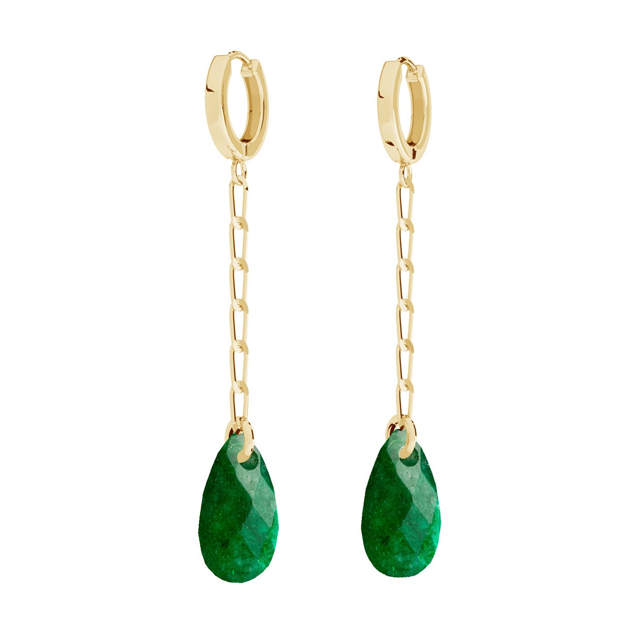 Natural Green Onyx 18K Gold Plated 925 Sterling Silver Dangle Earrings Jewelry 