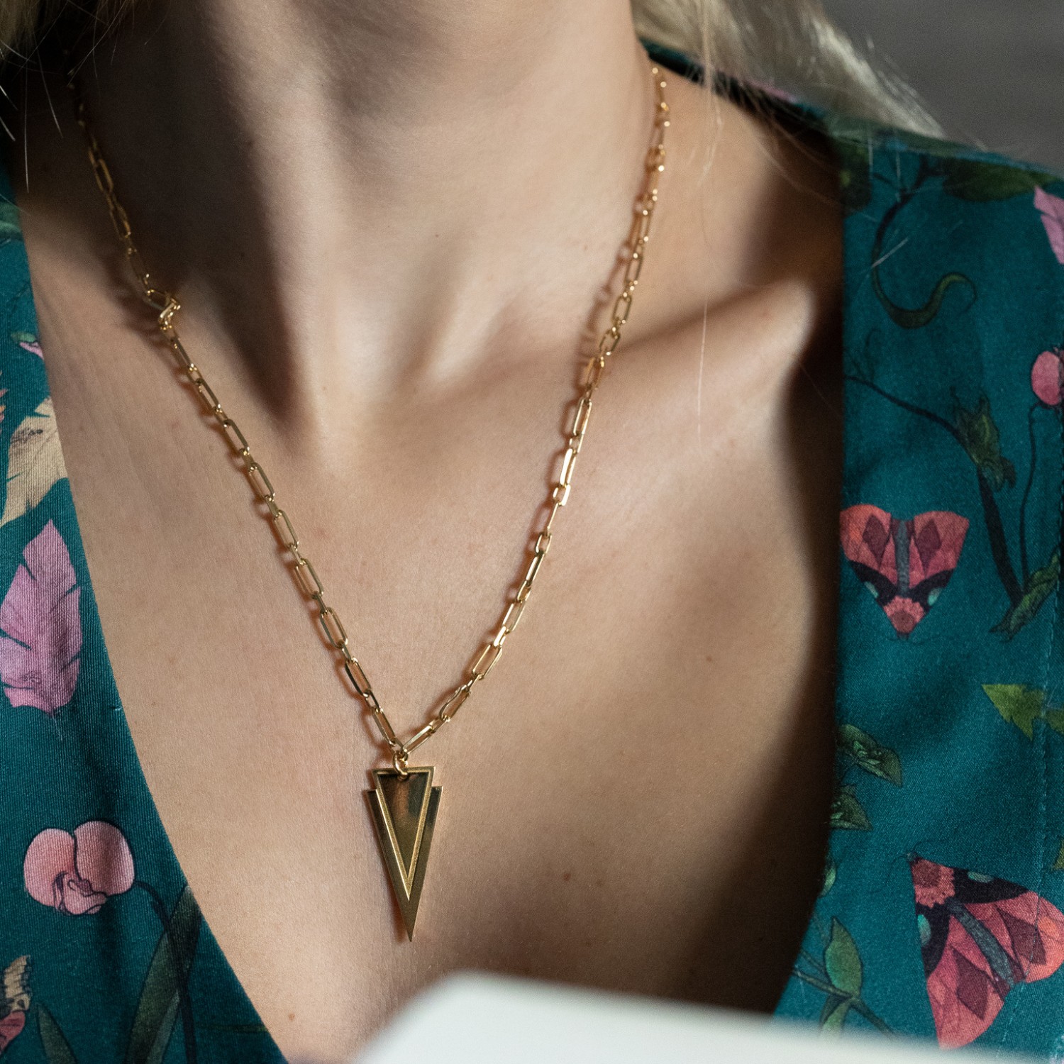 Triangle pendant necklace - Bermuda, Sky&Co, sterling silver 925