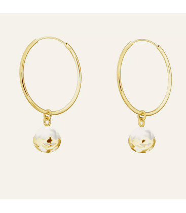 Circle earring with pearl, Sky&Co, sterling silver 925