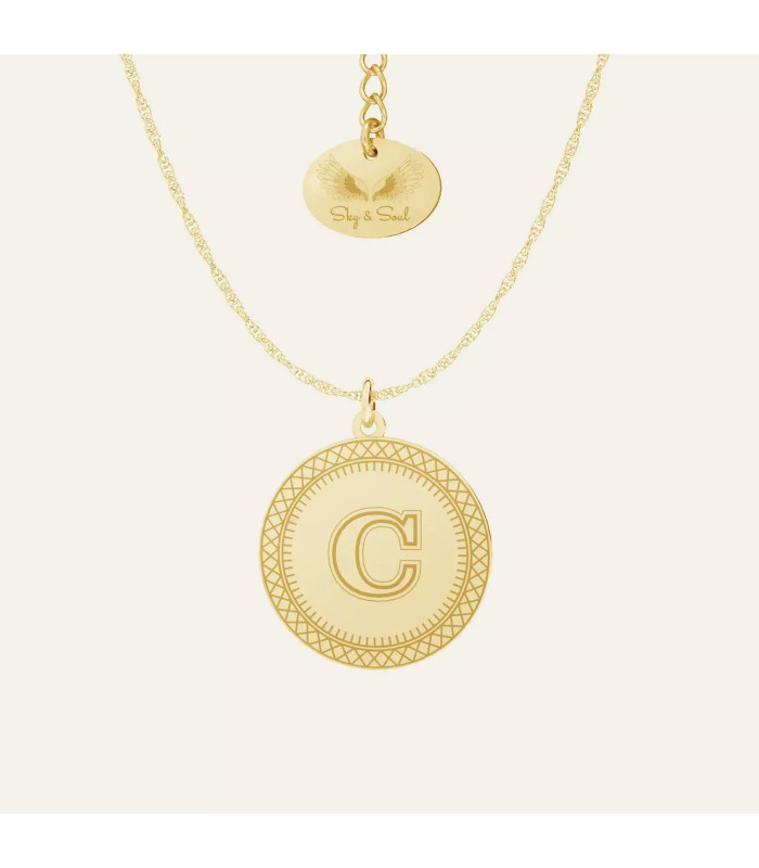 Necklace - circle medalion Alfa&Omega, Sky&Soul, sterling silver 925