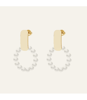 Circle pearls earrings, Sky&Co, sterling silver 925